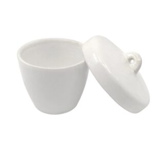Crisol de porcelana con tapa, forma alta
