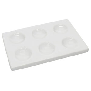 Placa de porcelana, 6 cavidades
