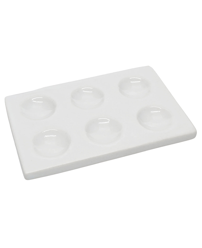 Placa de porcelana, 6 cavidades